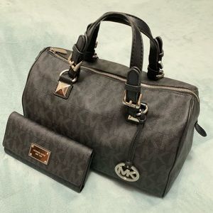 Michael Kors Logo Grayson Satchel & Matching Wallet
